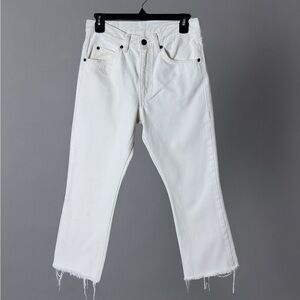 Levis Womens 517 Orange Tab Jeans Size 27 White Distressed Capsule Essential